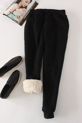 Winter Warm Lambskin Cashmere Pants For Women Loose Fit Harlan